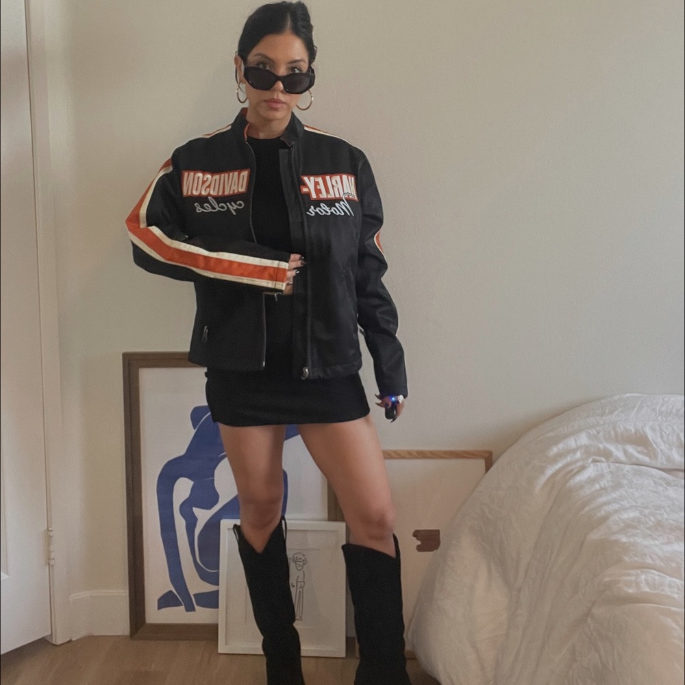 vintage Harley Davidson nylon biker jacket